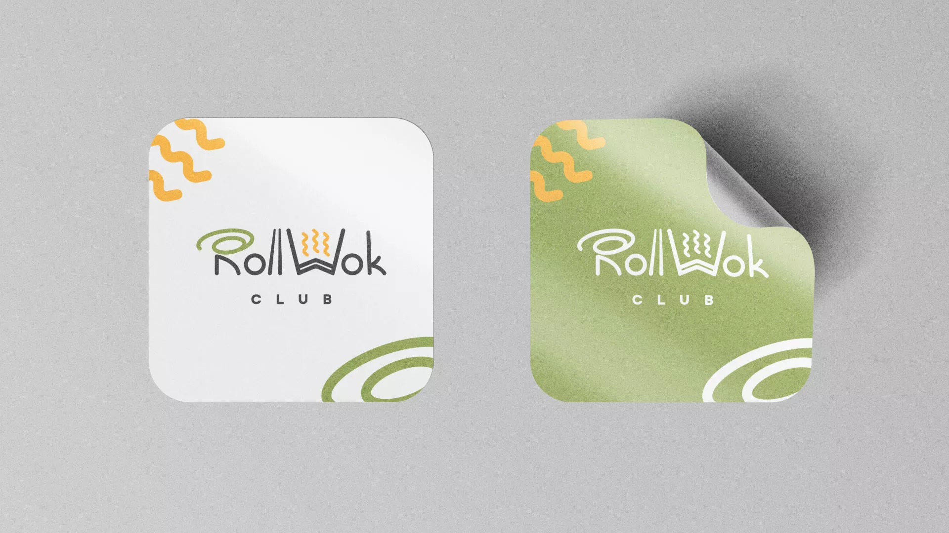 Разработка логотипа и фирменного стиля суши-бара «Roll Wok Club» в Волгограде